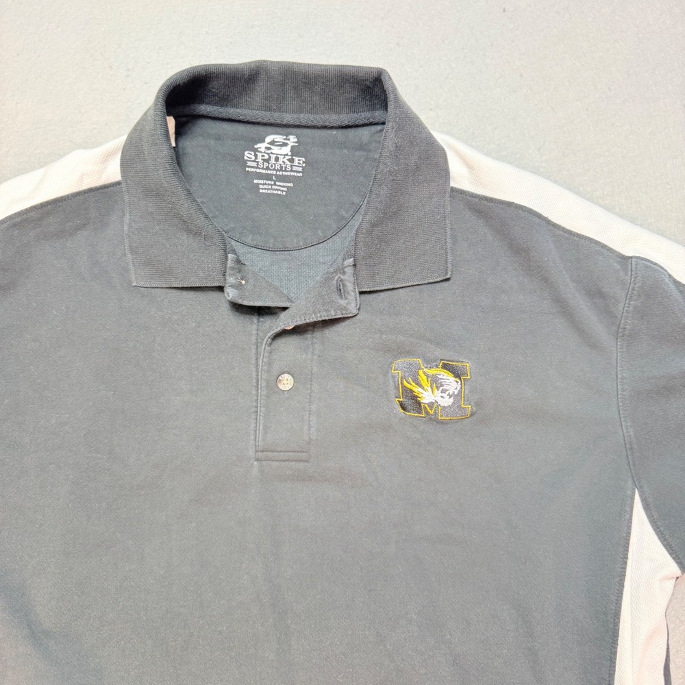 Spike Sports‎ Missouri Tigers Polo Shirt Large Moisture Wicking Breathable, NCAA
